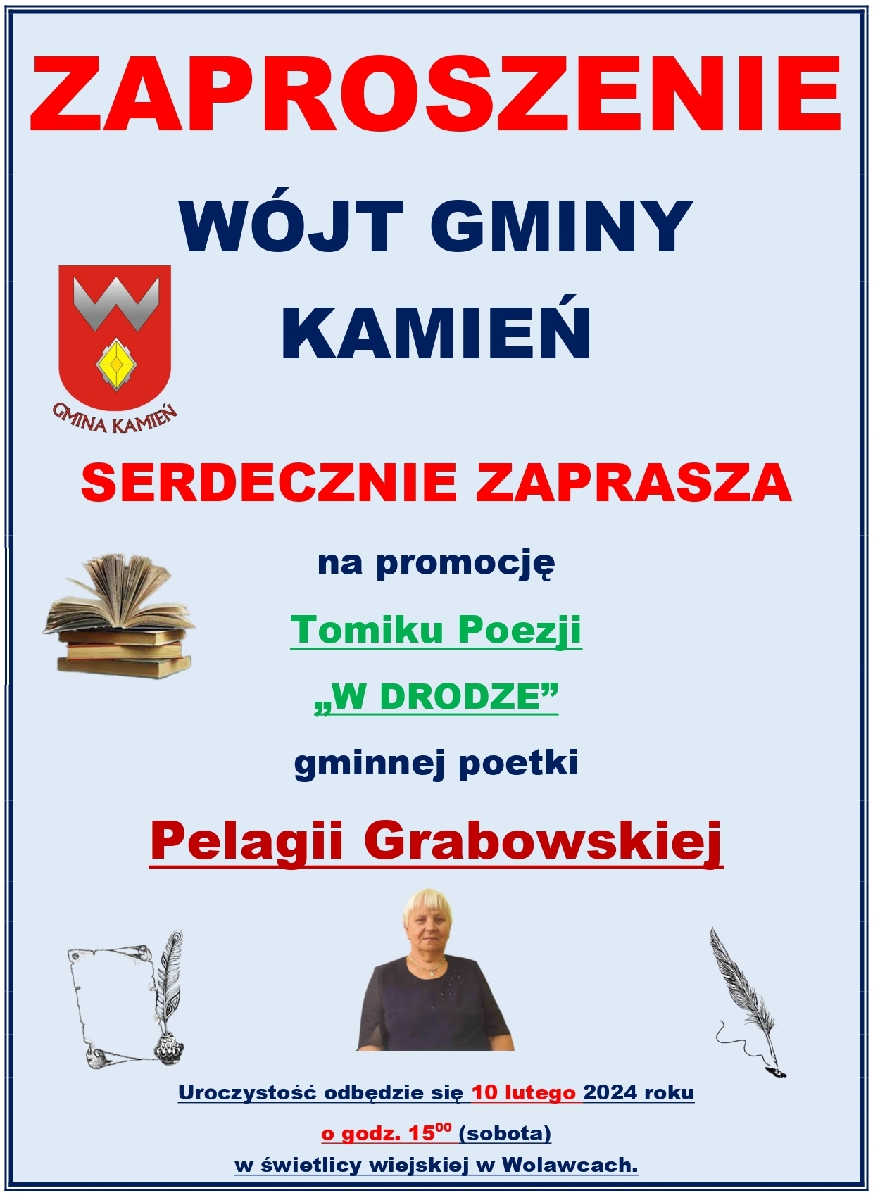 Zaproszenie na na promocję Tomiku Poezji Pelagii Grabowskiej