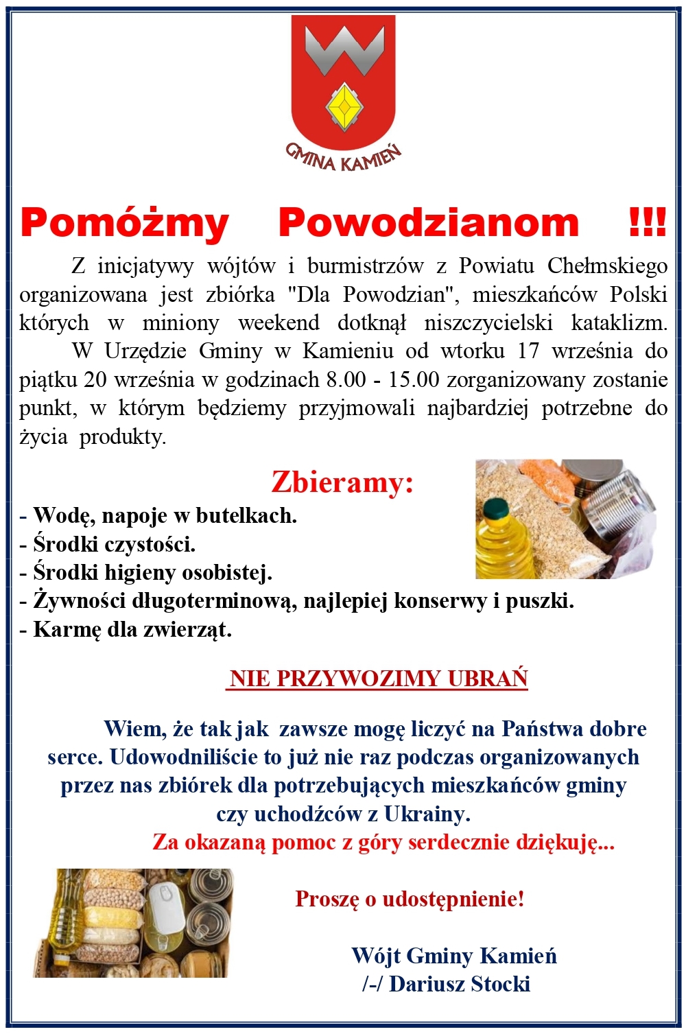 Baner Pomóżmy Powodzianom