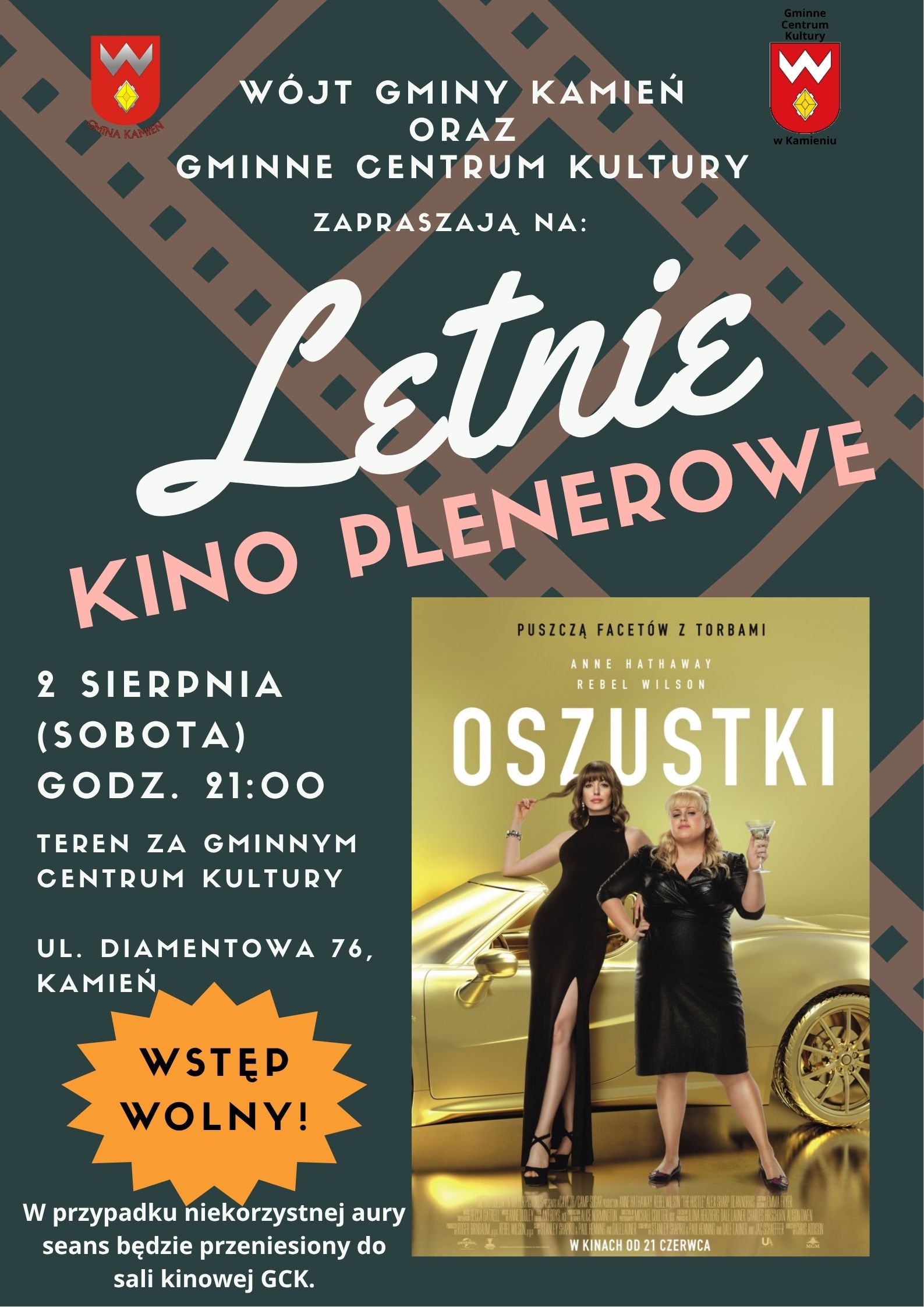 Letnie Kino Plenerowe – 2 sierpnia godz. 21.00 teren za GCK Kamień