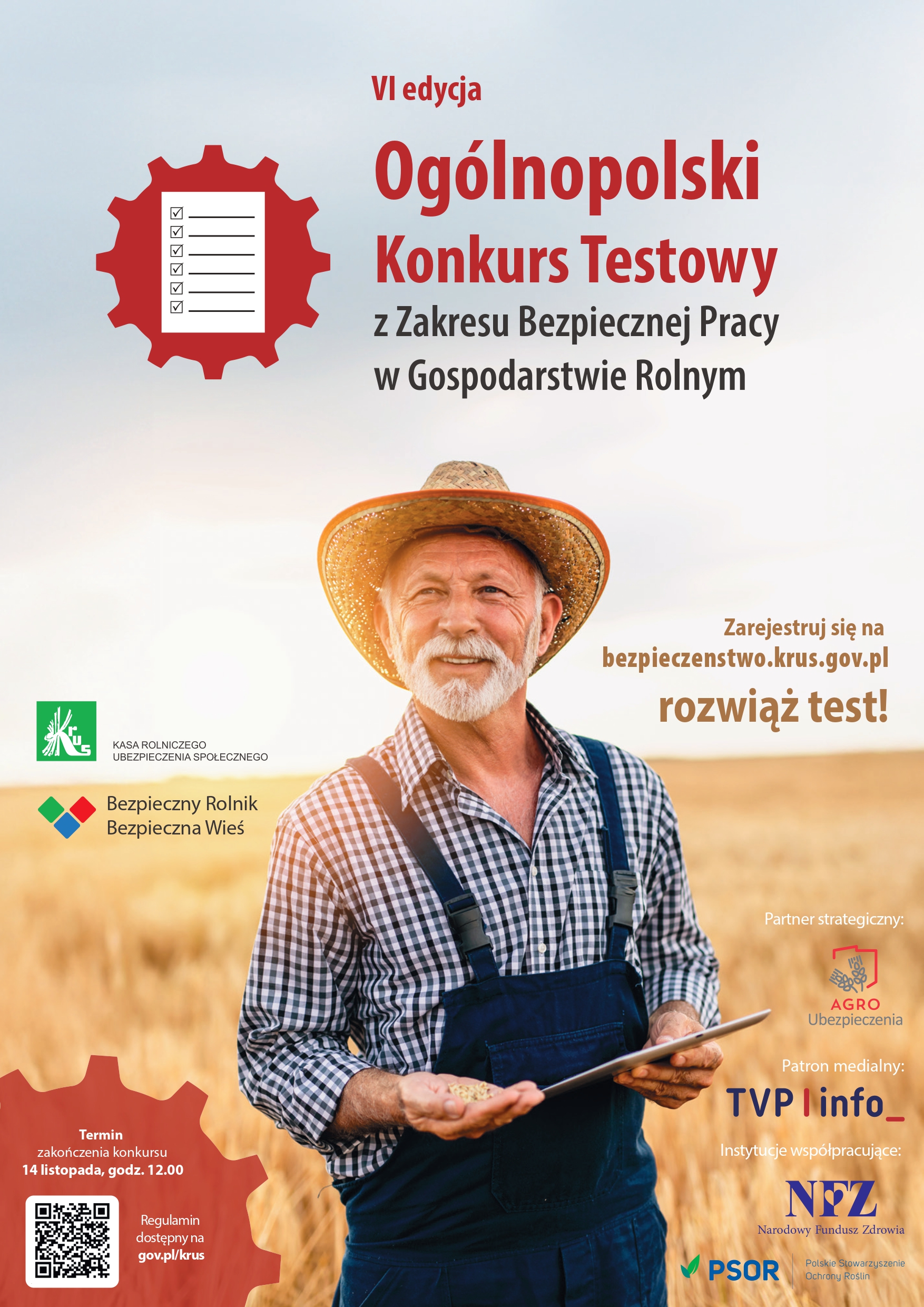 VI edycja Ogólnopolskiego Konkursu Testowego z Zakresu Bezpiecznej Pracy w Gospodarstwie Rolnym