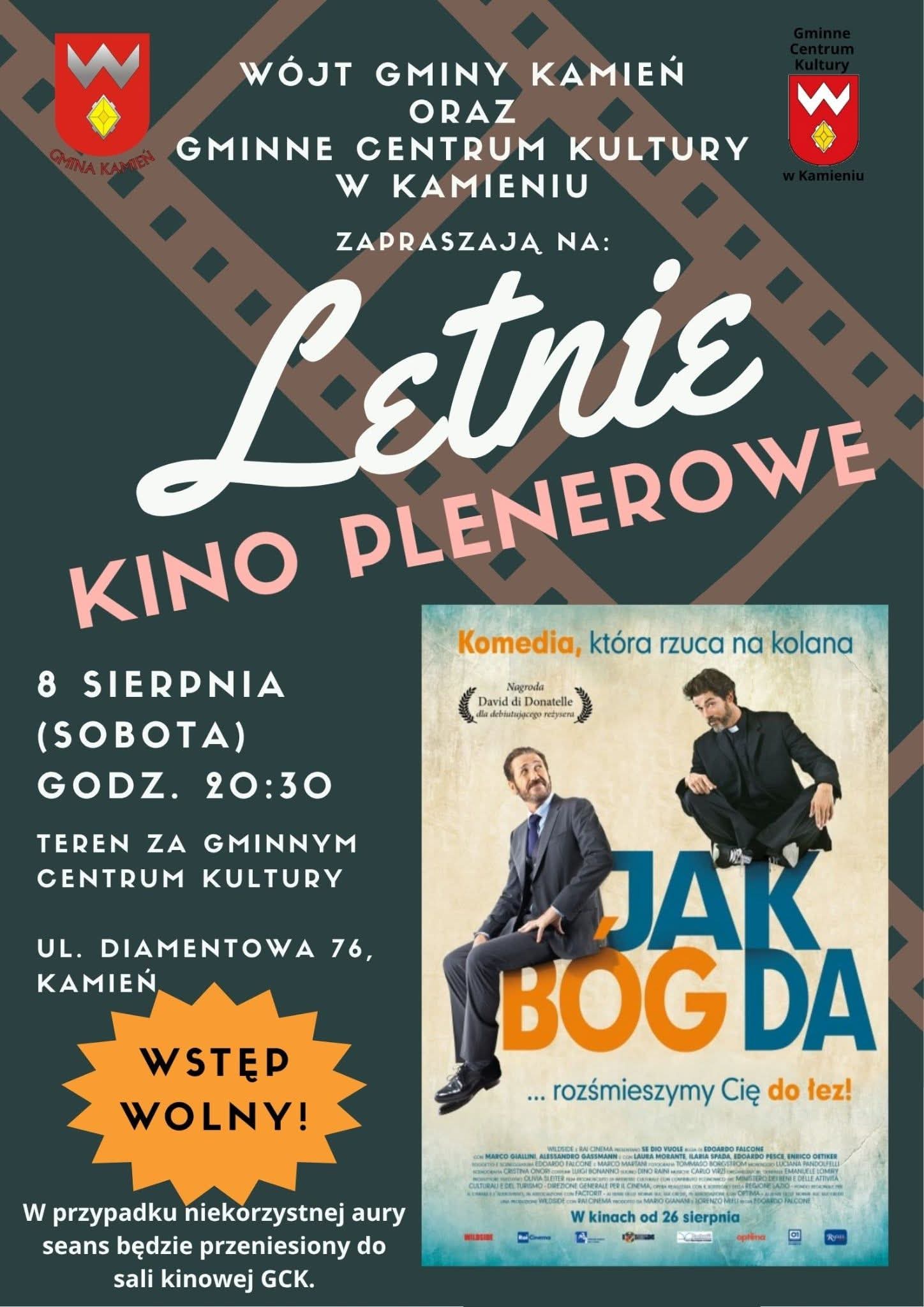 Letnie Kino Plenerowe – 8 sierpnia godz. 20:30 teren za GCK Kamień