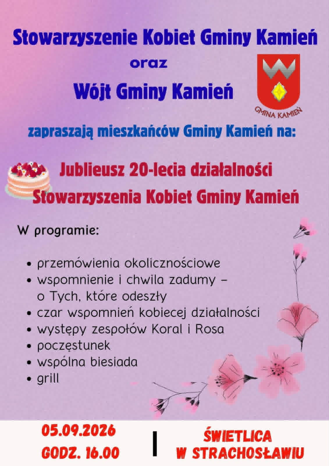 Jubileusz 20-lecia działalności Stowarzyszenia Kobiet Gminy Kamień