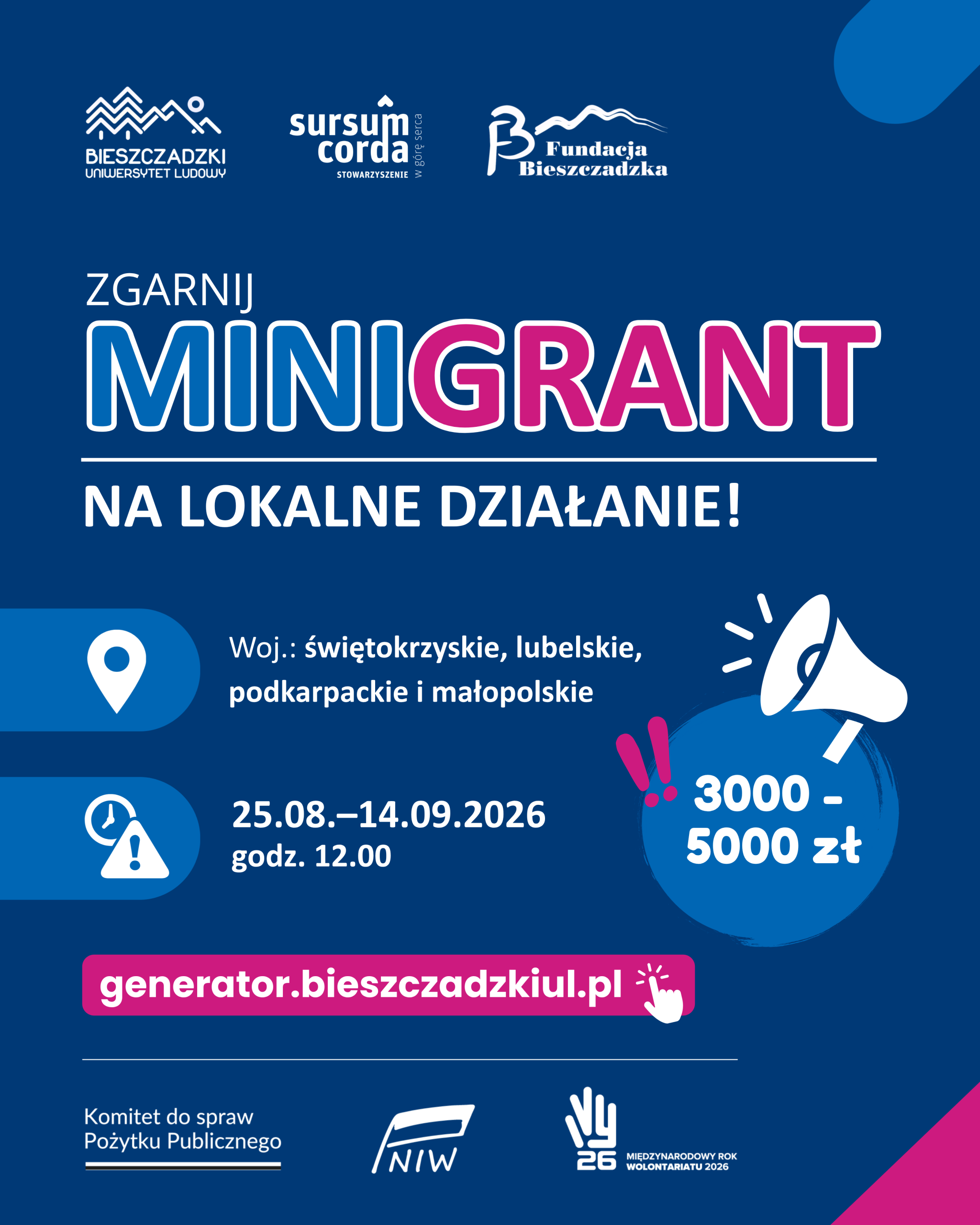 MINIGRANTY OD 3 000 DO 5 000 ZŁ NA LOKALNE INICJATYWY 