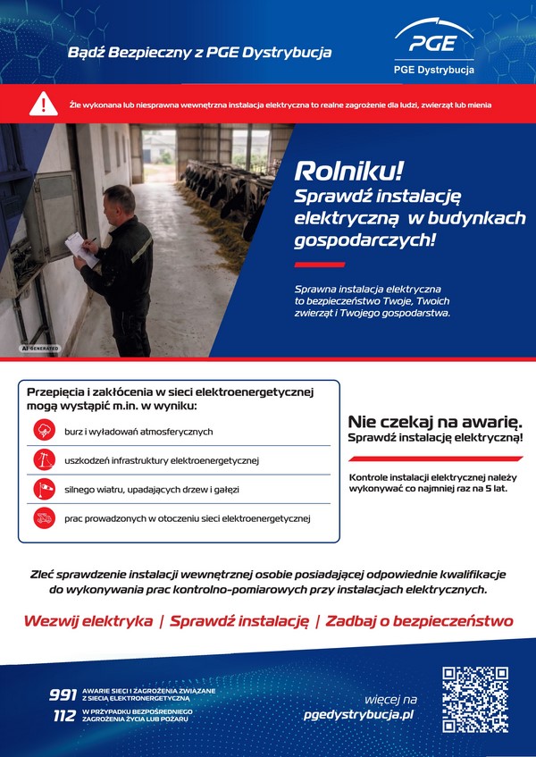 Rolniku! Sprawdź instalację elektryczną w budynkach gospodarczych!
